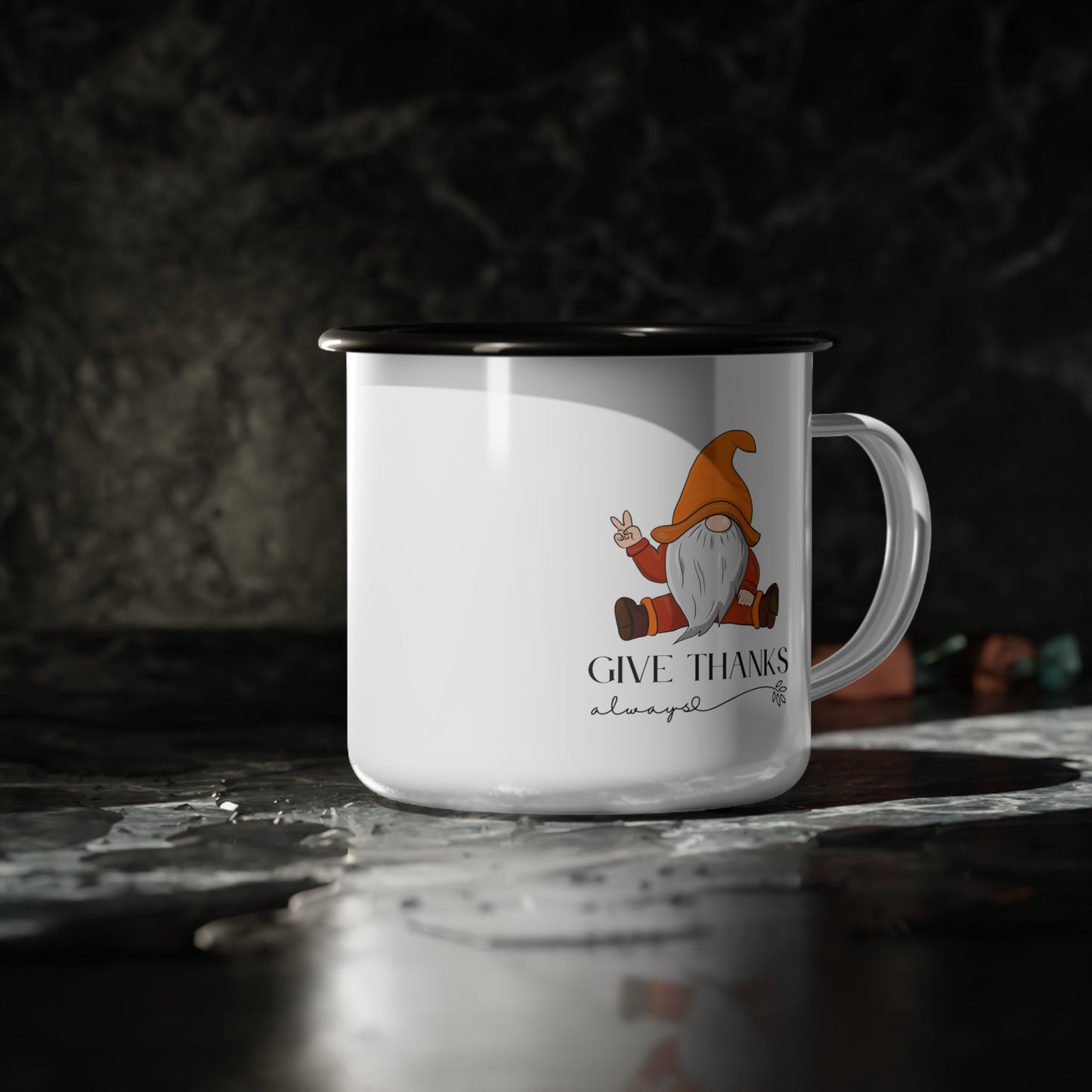Give Thanks Enamel Camp Cup
