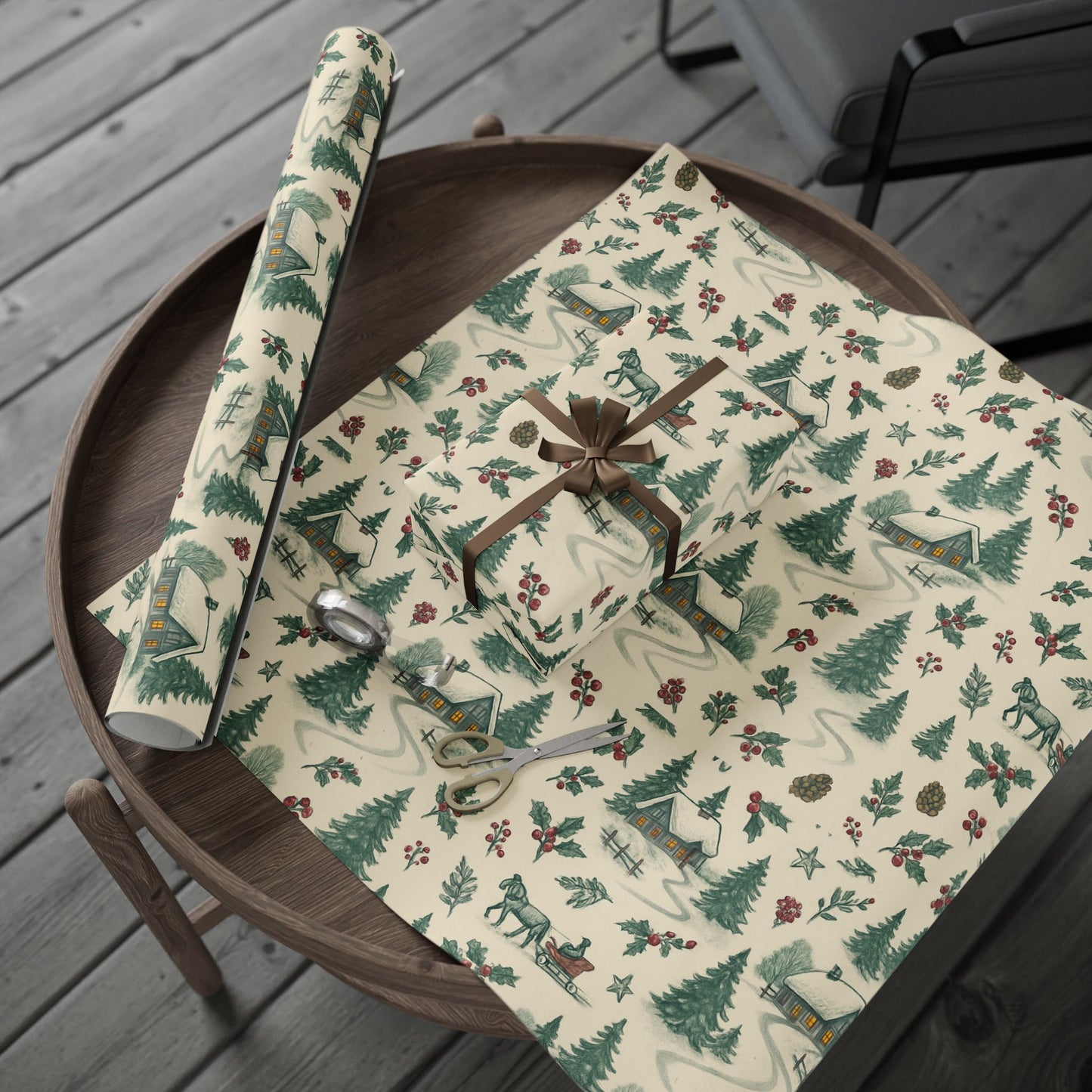 Country Christmas Wrapping Paper