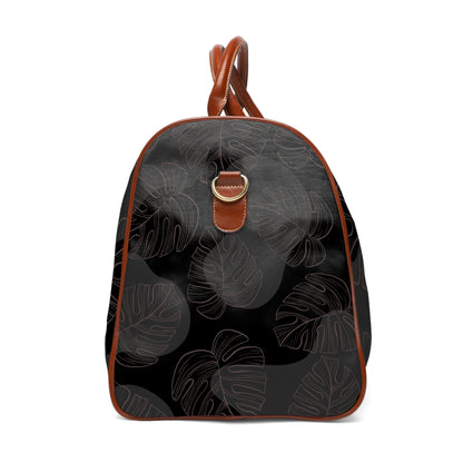 Black Monstera Travel Bag