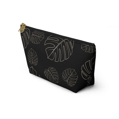 Black & Beige Accessory Pouch w T-bottom