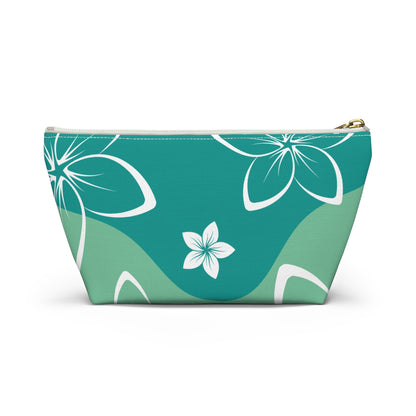 Green & White Accessory Pouch w T-bottom