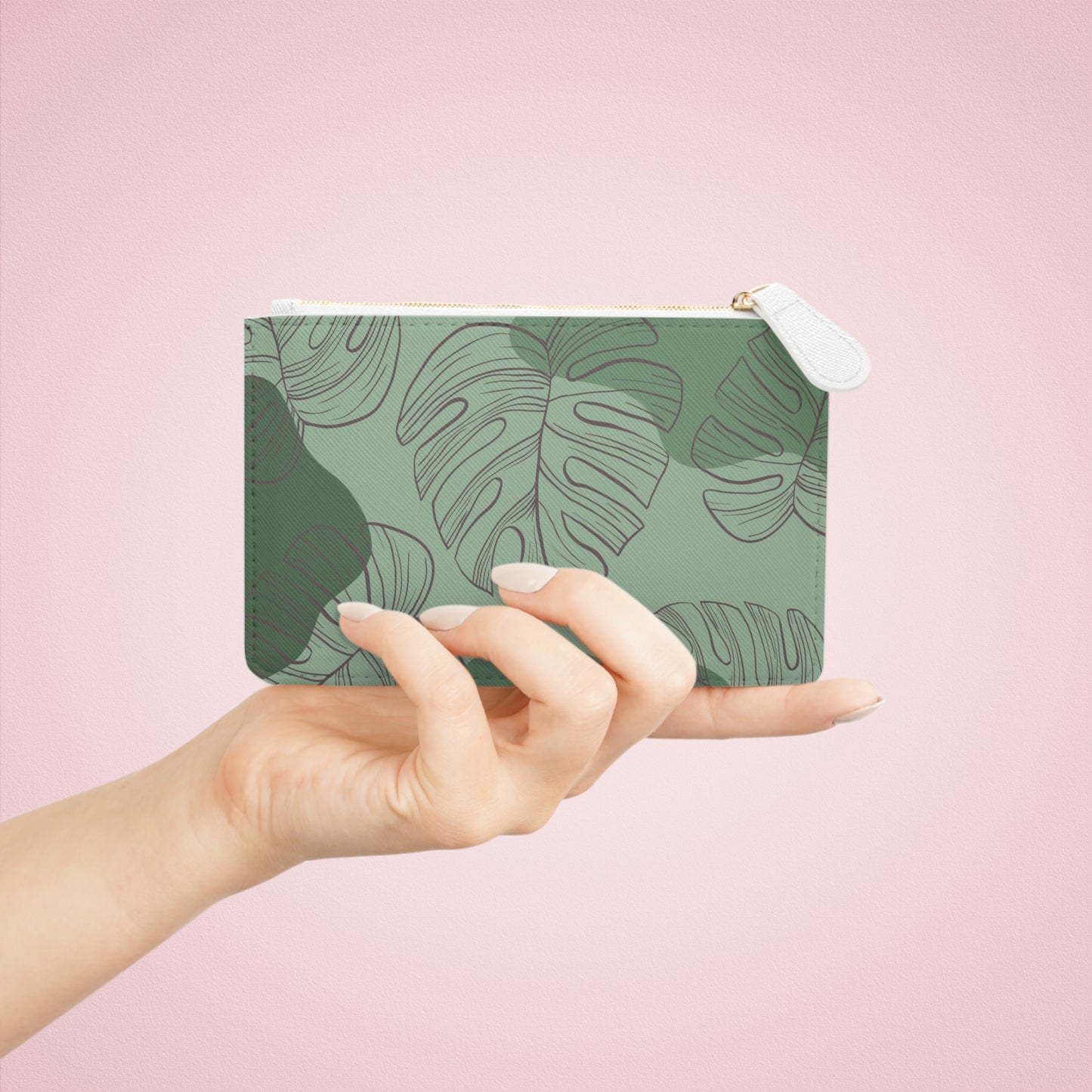 Green Monstera Mini Clutch