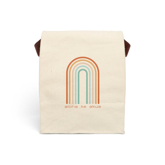 Canvas Lunch Bag With Strap - Rainbow