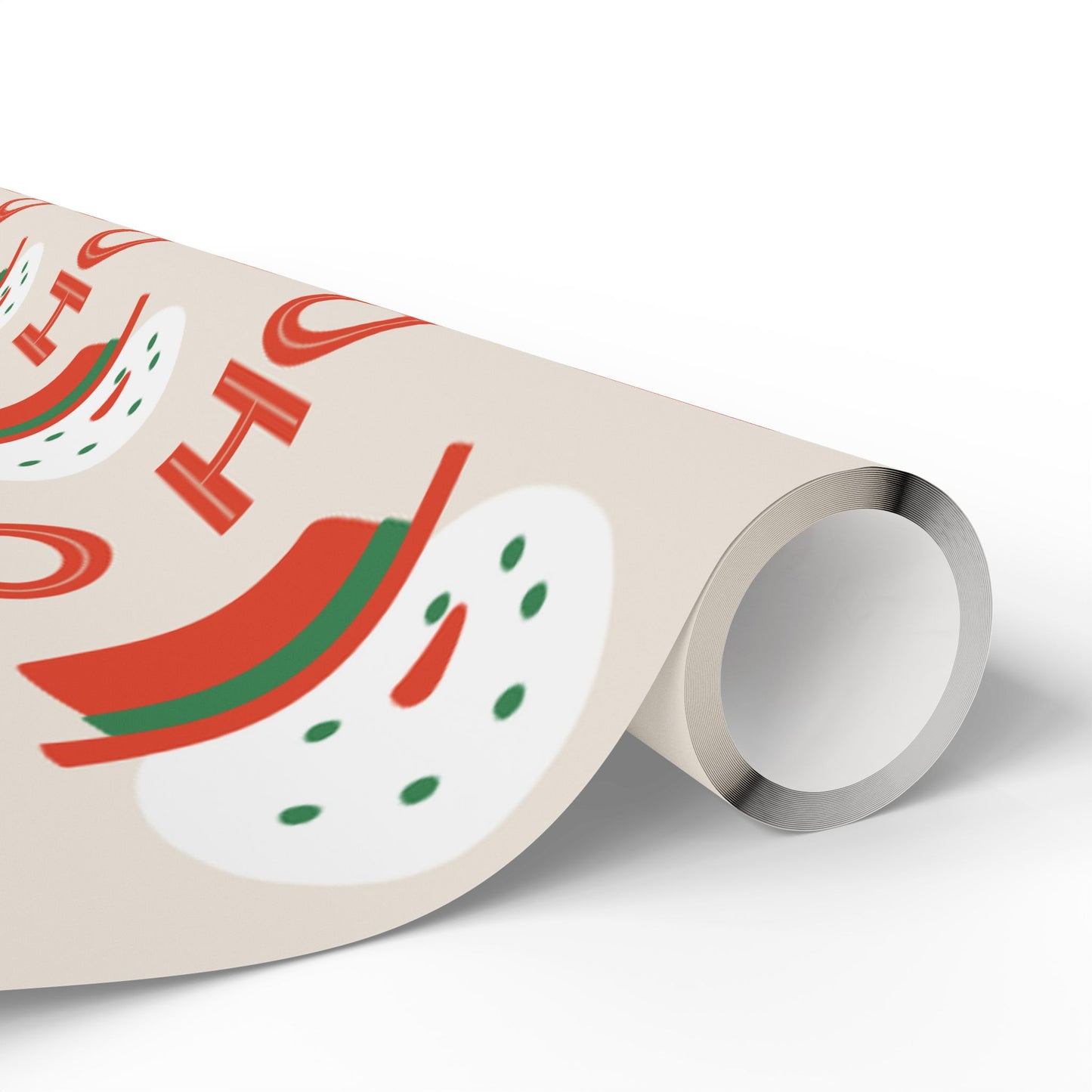 Festive Gift Wrap Roll with Merry Designs