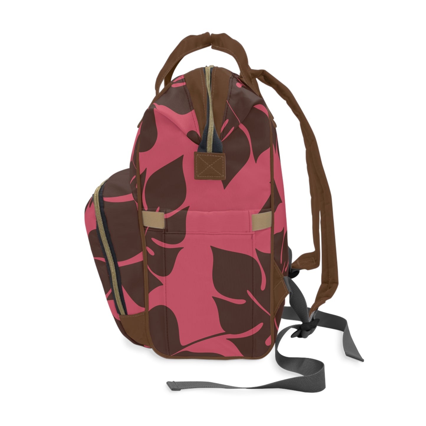 Dark Pink & Brown Diaper Backpack