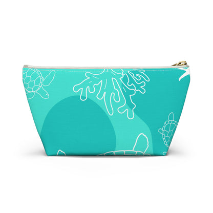 Teal Ocean Accessory Pouch w T-bottom