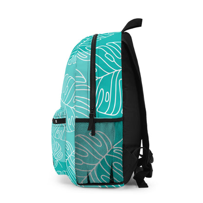 Turquoise Monstera Backpack