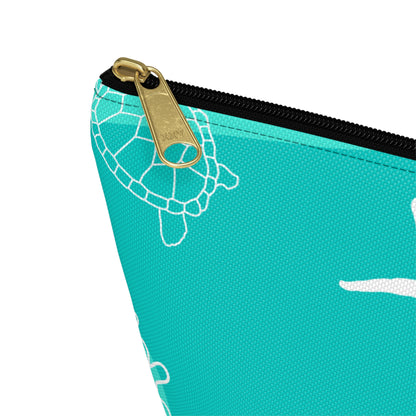 Teal Ocean Accessory Pouch w T-bottom