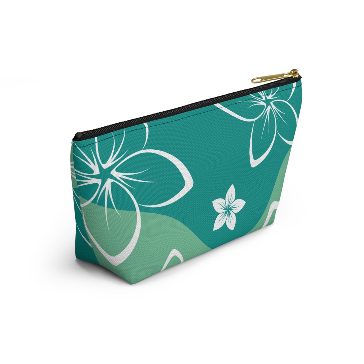 Green & White Accessory Pouch w T-bottom