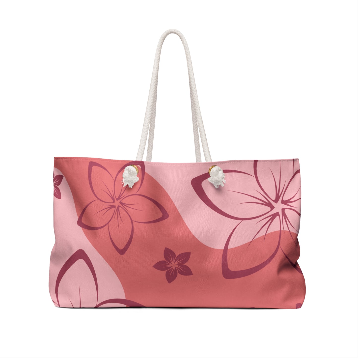 Pink Plumeria Beach Bag