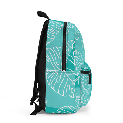 Turquoise Monstera Backpack