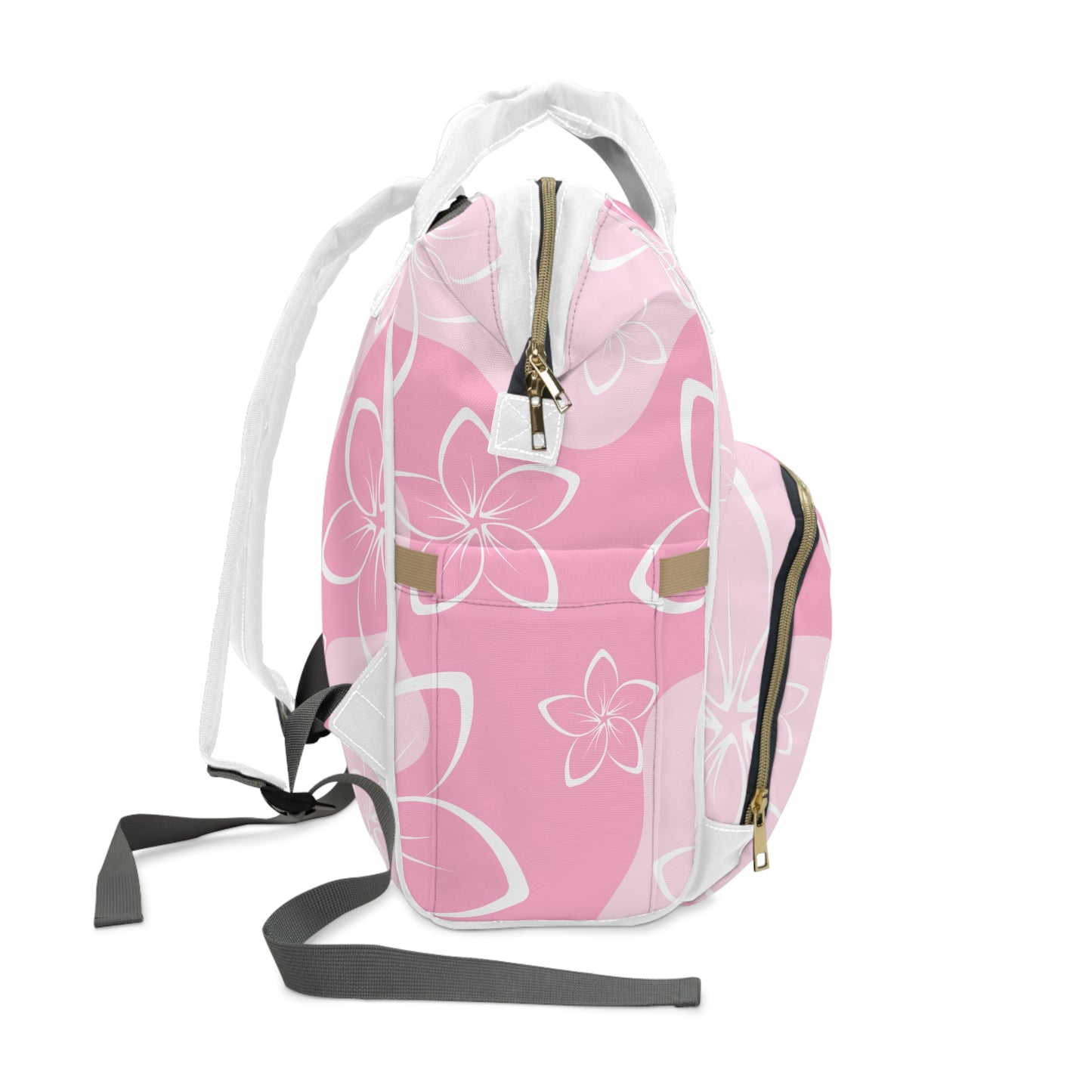 Light Pink & White Monstera Diaper Backpack