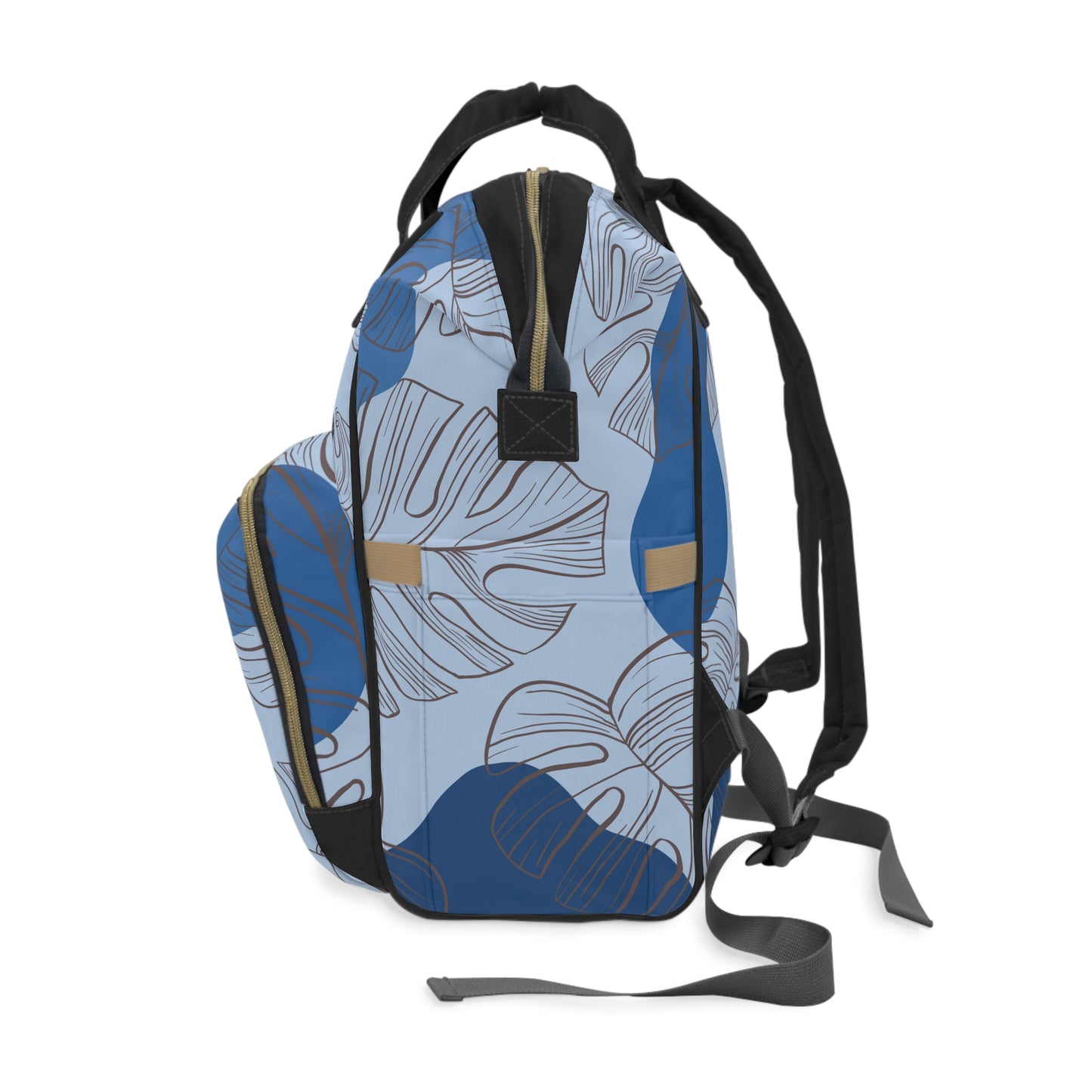 Blue Monstera Diaper Backpack