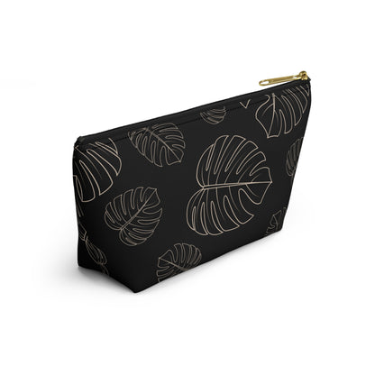 Black & Beige Accessory Pouch w T-bottom