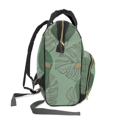 Green Monstera Diaper Backpack