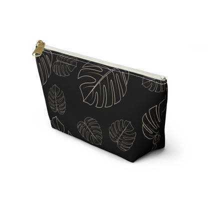 Black & Beige Accessory Pouch w T-bottom