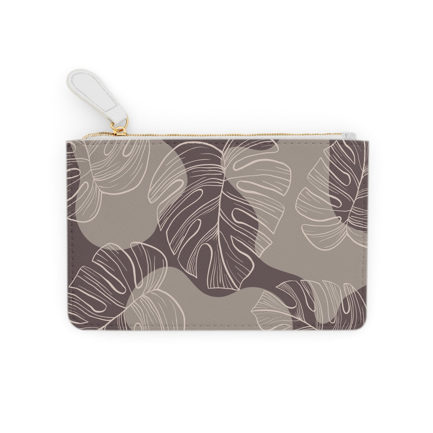 Beige Monstera Mini Clutch