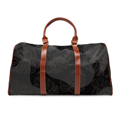 Black Monstera Travel Bag