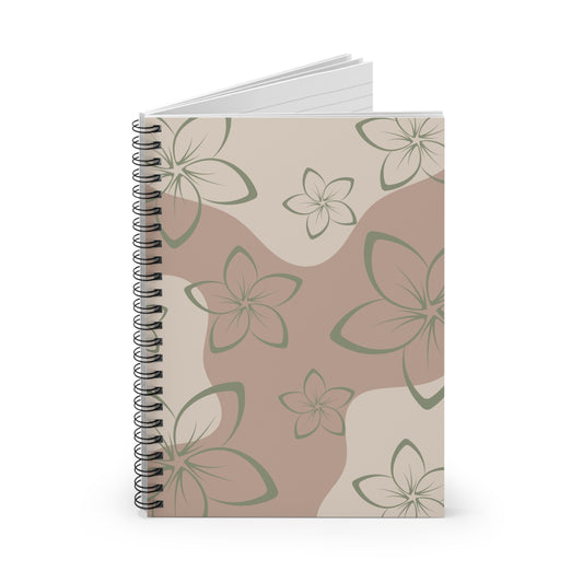 Beige Plumeria Spiral Notebook - Ruled Line