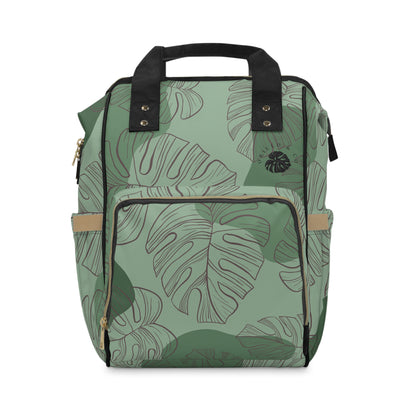 Green Monstera Diaper Backpack