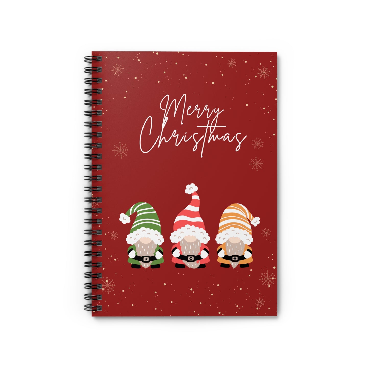 Merry Christmas Spiral Notebook - Festive Gnome Design