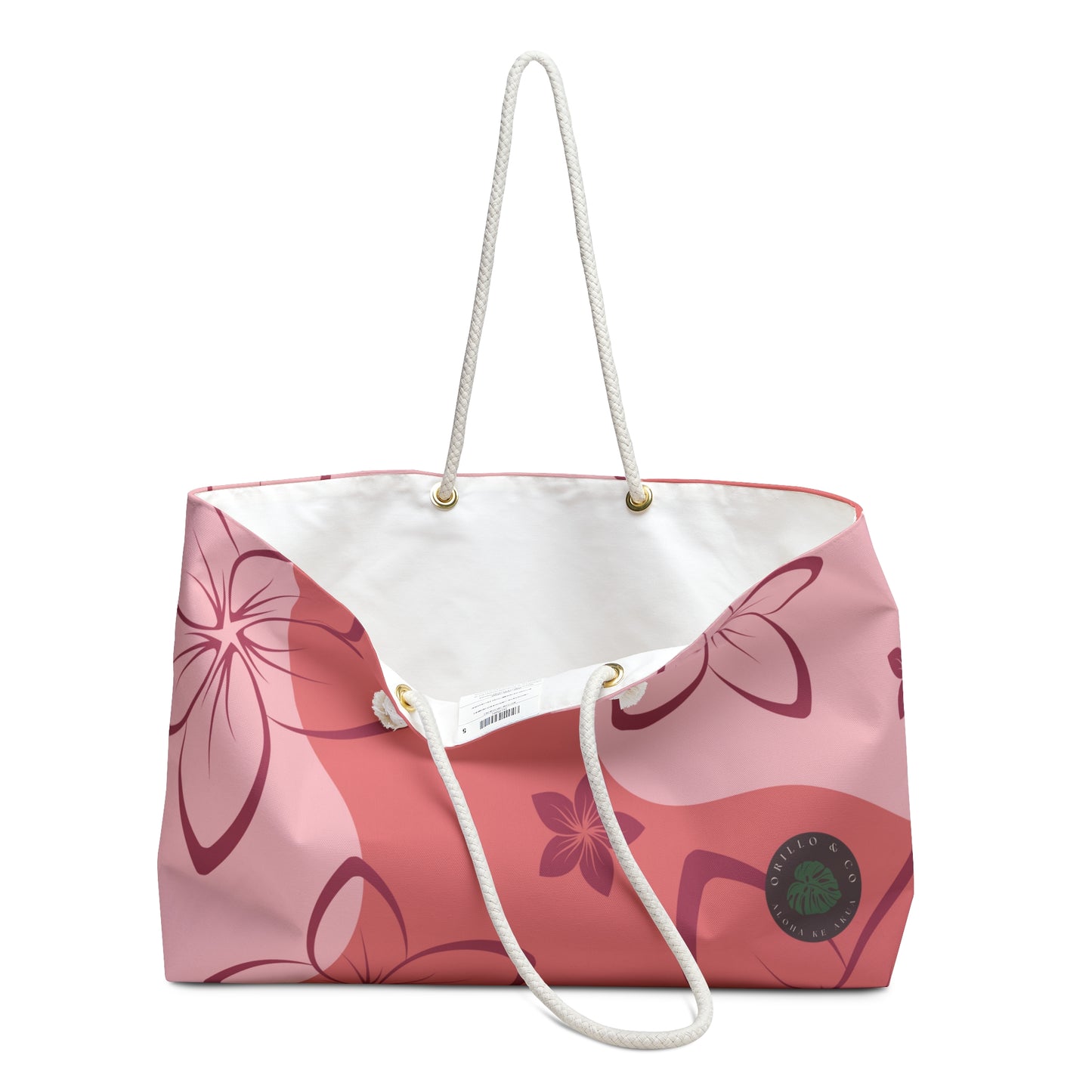 Pink Plumeria Beach Bag