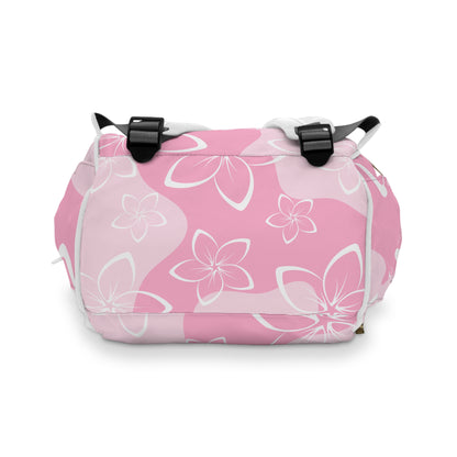 Light Pink & White Monstera Diaper Backpack