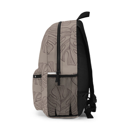 Beige Monstera Backpack