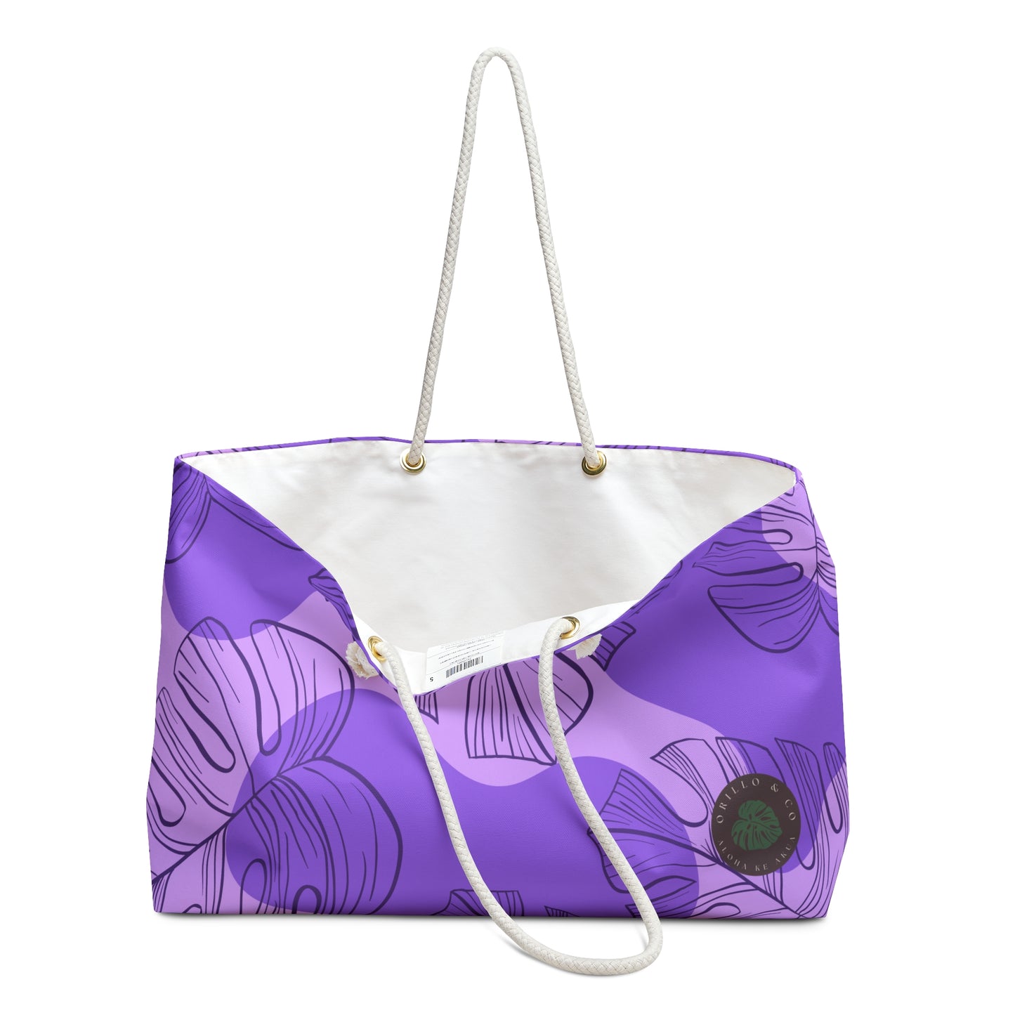 Purple Monstera Beach Bag