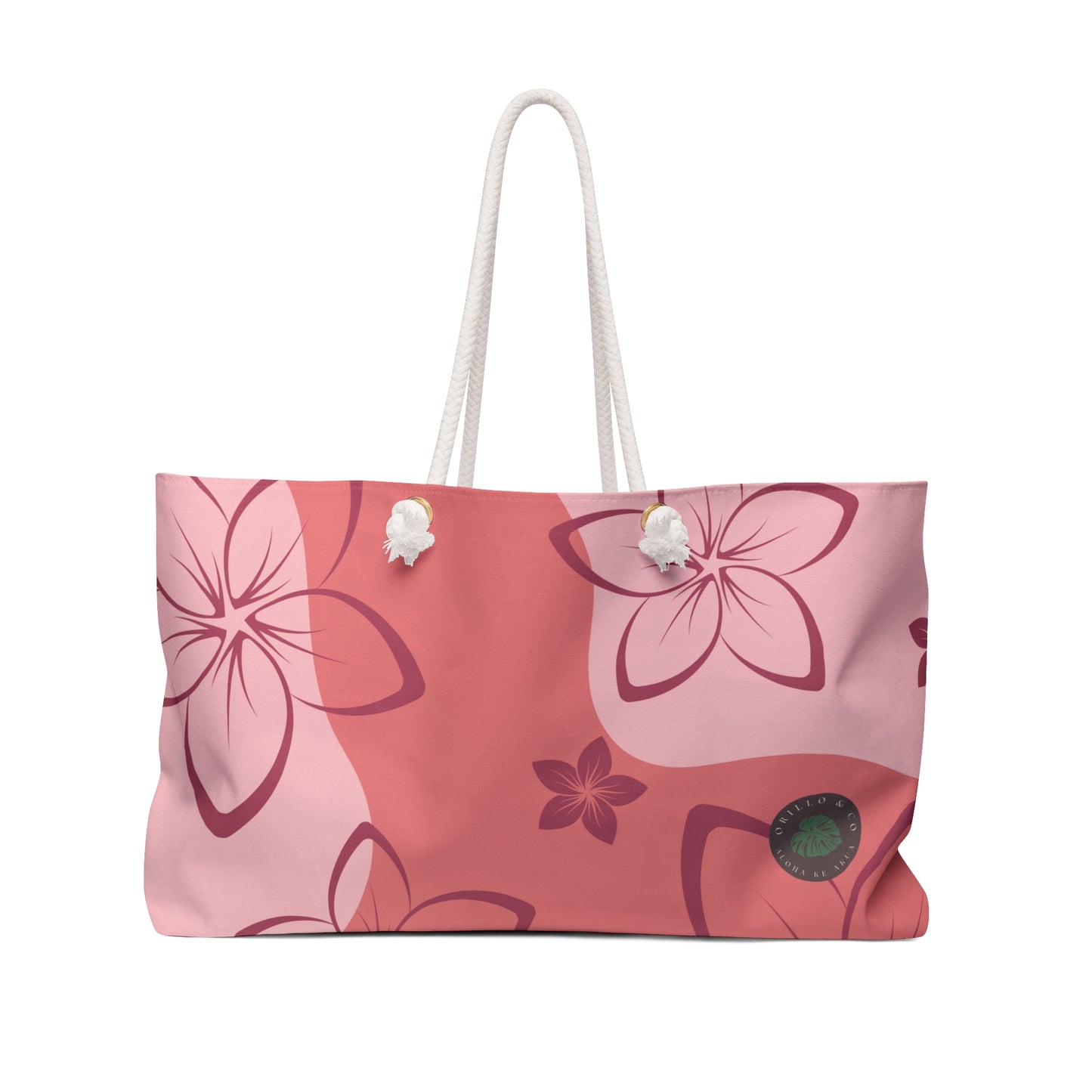 Pink Plumeria Beach Bag