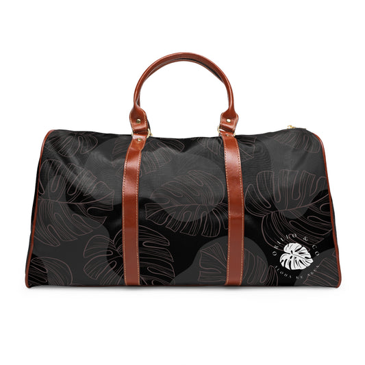 Black Monstera Travel Bag