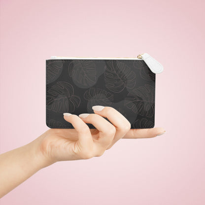 Black Monstera Mini Clutch