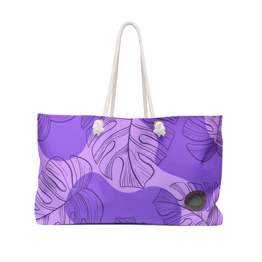 Purple Monstera Beach Bag