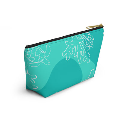 Teal Ocean Accessory Pouch w T-bottom