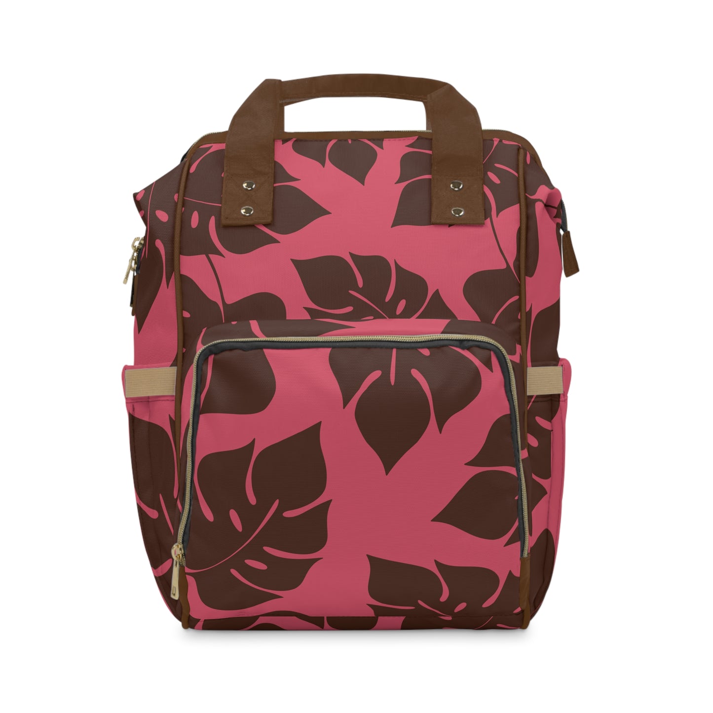 Dark Pink & Brown Diaper Backpack