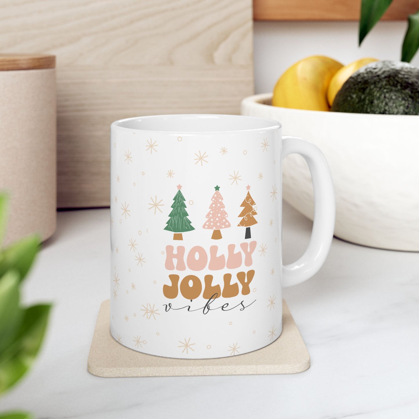 Holly Jolly Ceramic Mug, (11oz, 15oz)