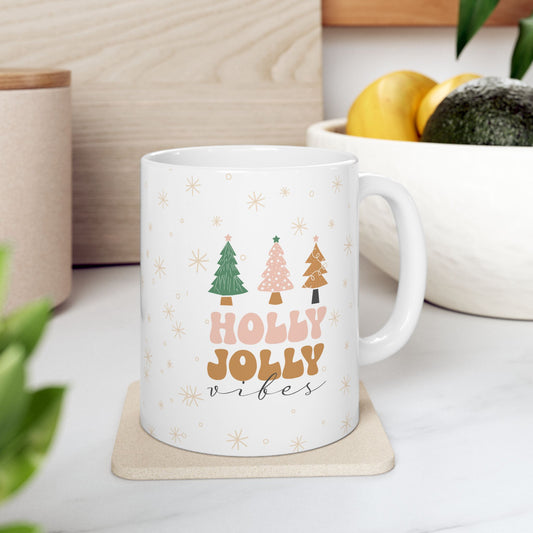 Holly Jolly Ceramic Mug, (11oz, 15oz)