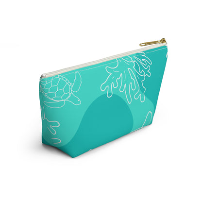 Teal Ocean Accessory Pouch w T-bottom