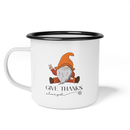 Give Thanks Enamel Camp Cup