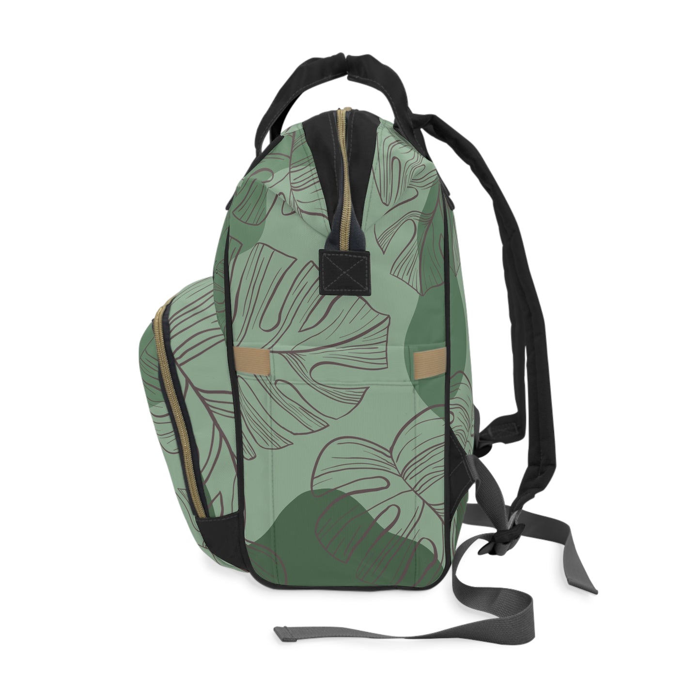 Green Monstera Diaper Backpack