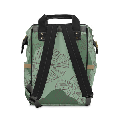 Green Monstera Diaper Backpack