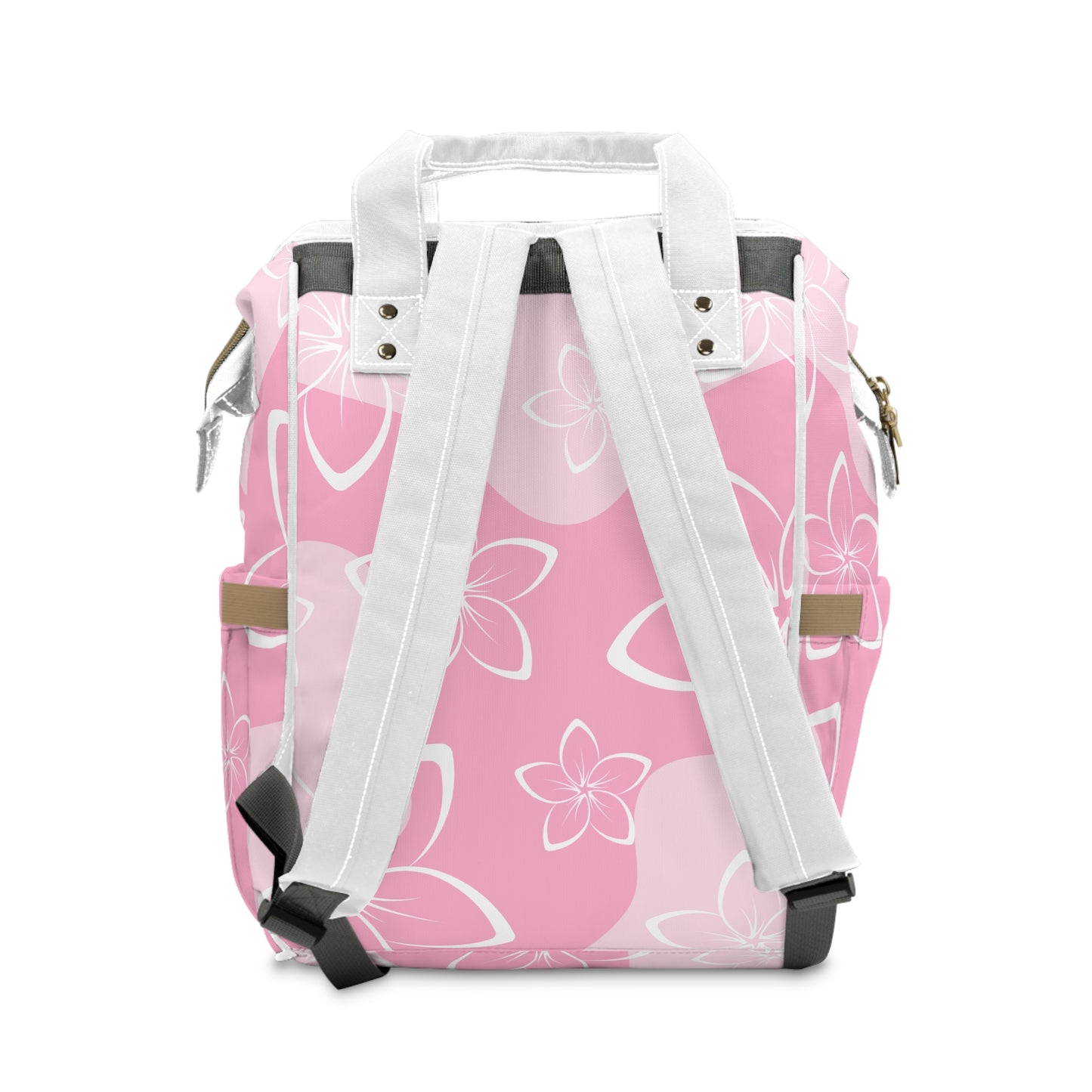 Light Pink & White Monstera Diaper Backpack