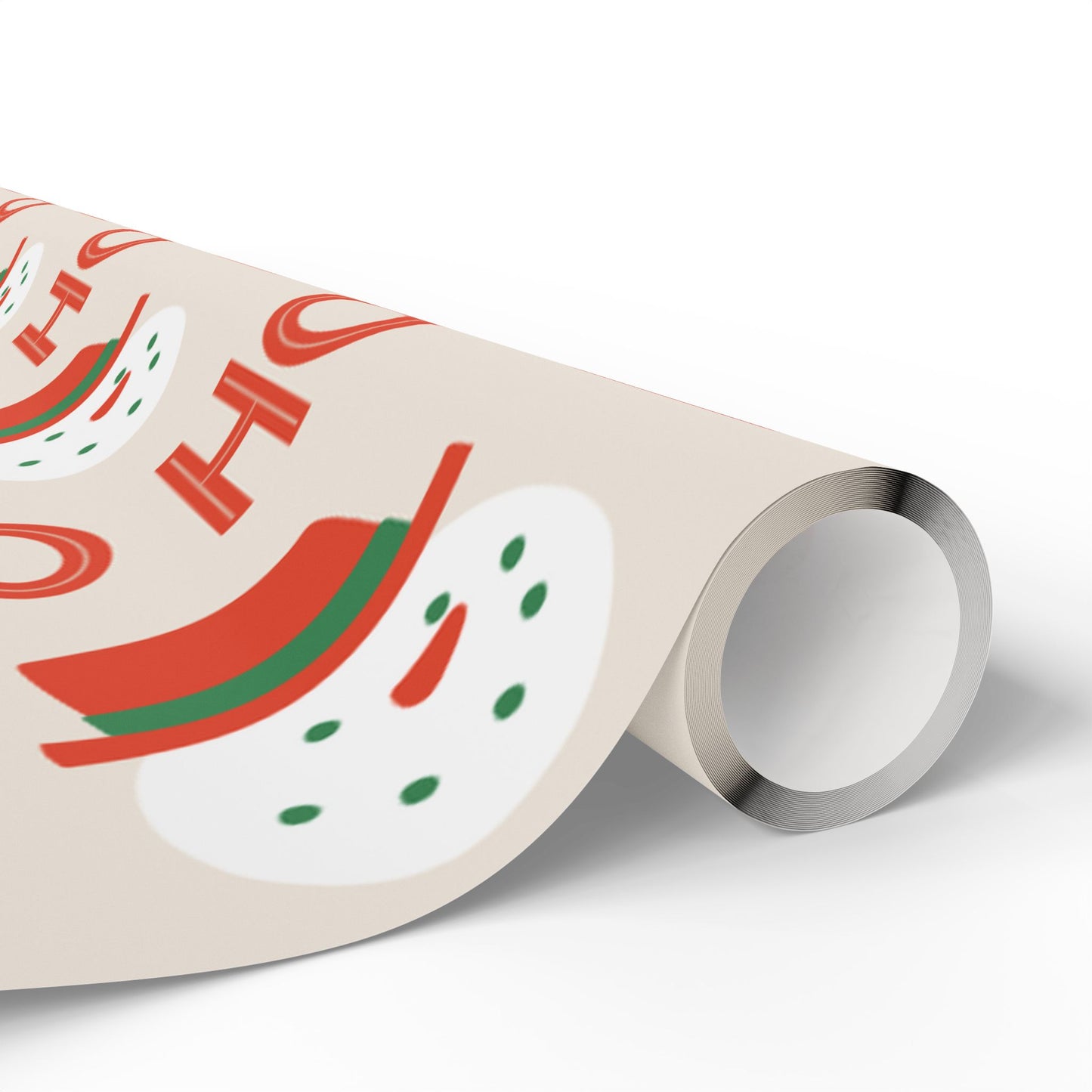 Festive Gift Wrap Roll with Merry Designs