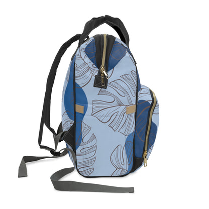 Blue Monstera Diaper Backpack