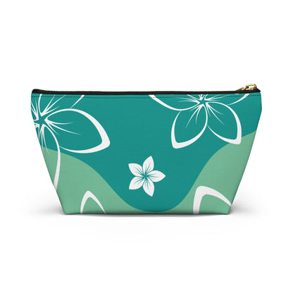 Green & White Accessory Pouch w T-bottom