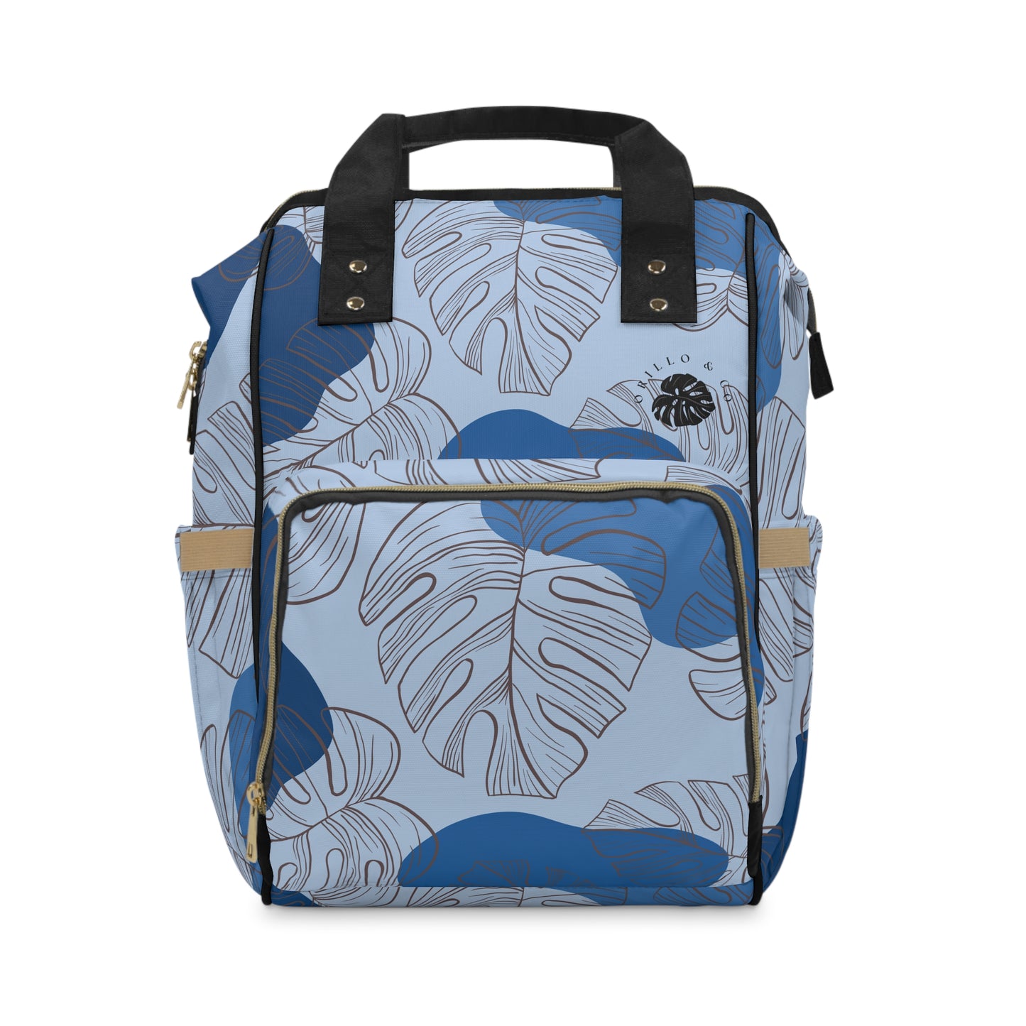 Blue Monstera Diaper Backpack