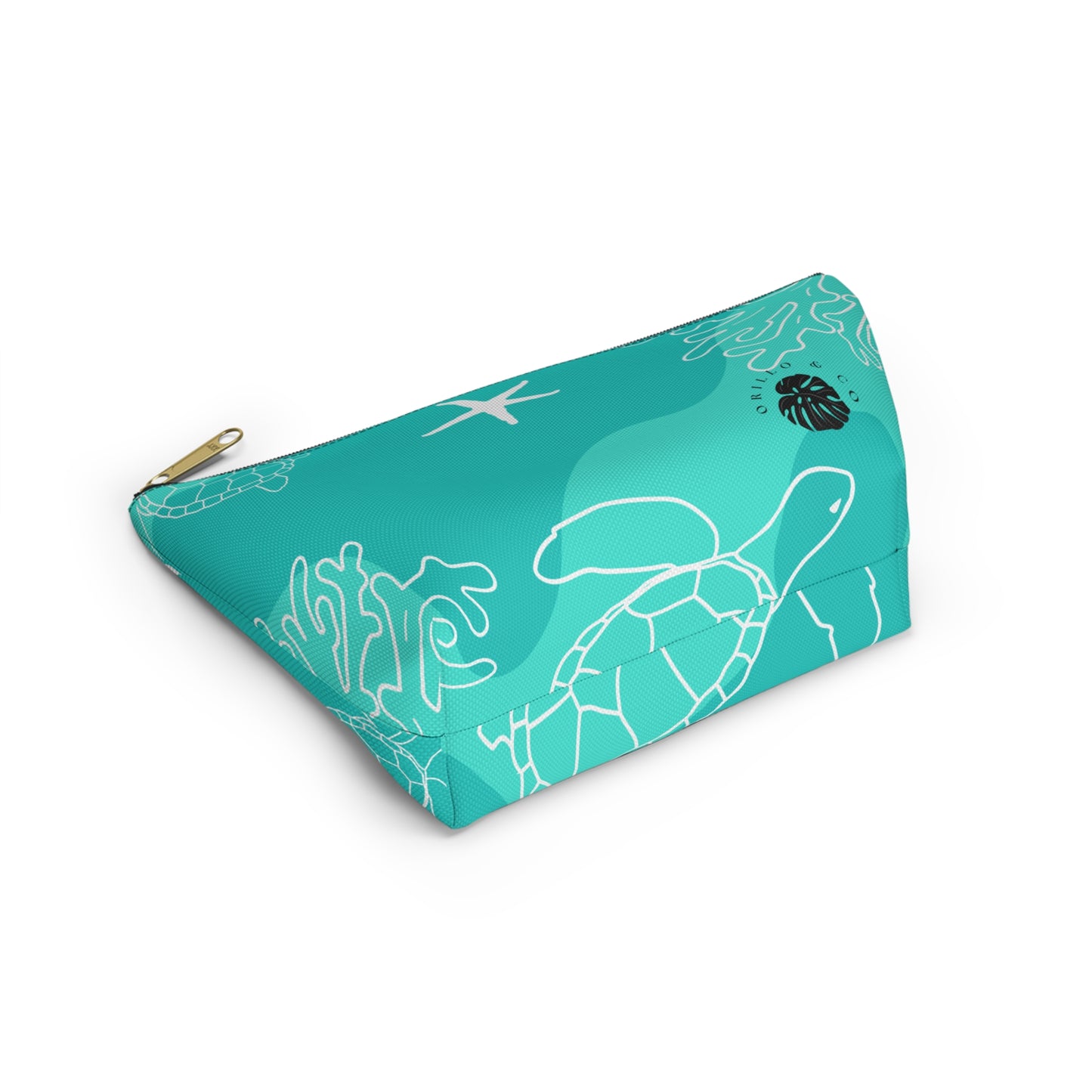 Teal Ocean Accessory Pouch w T-bottom