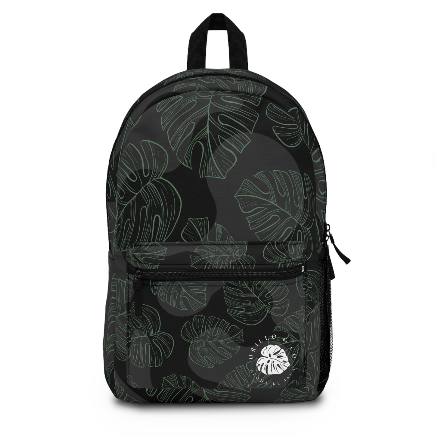 Black & Green Monstera Backpack