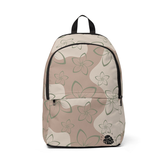 Beige Plumeria Backpack