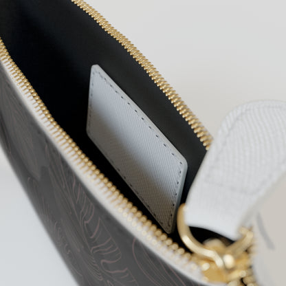 Black Monstera Mini Clutch